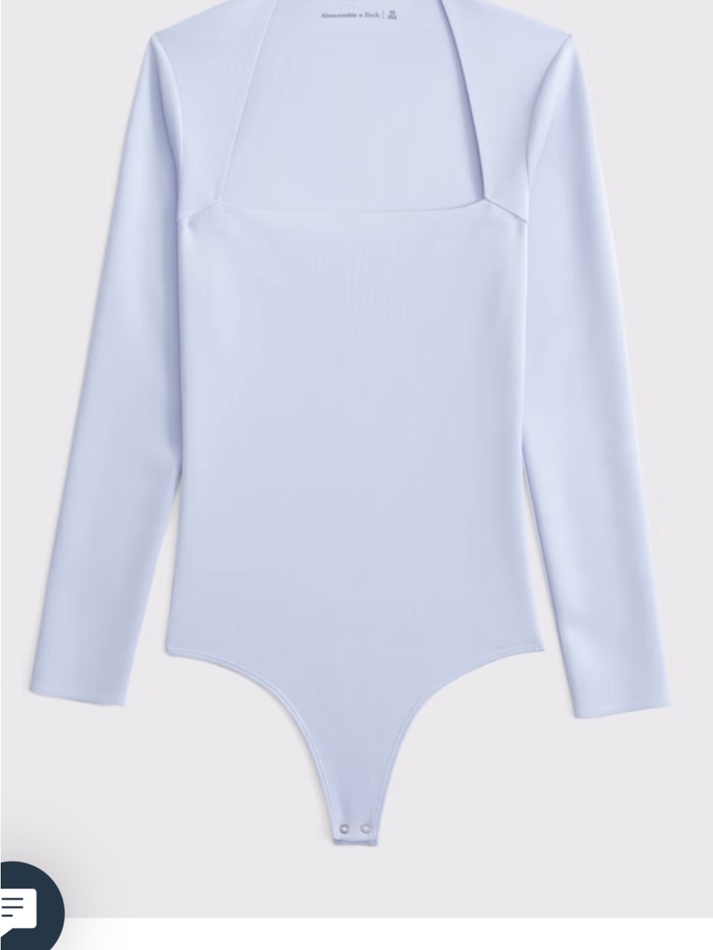 Abercrombie & Fitch Light Blue Long-Sleeve Square Neck Bodysuit